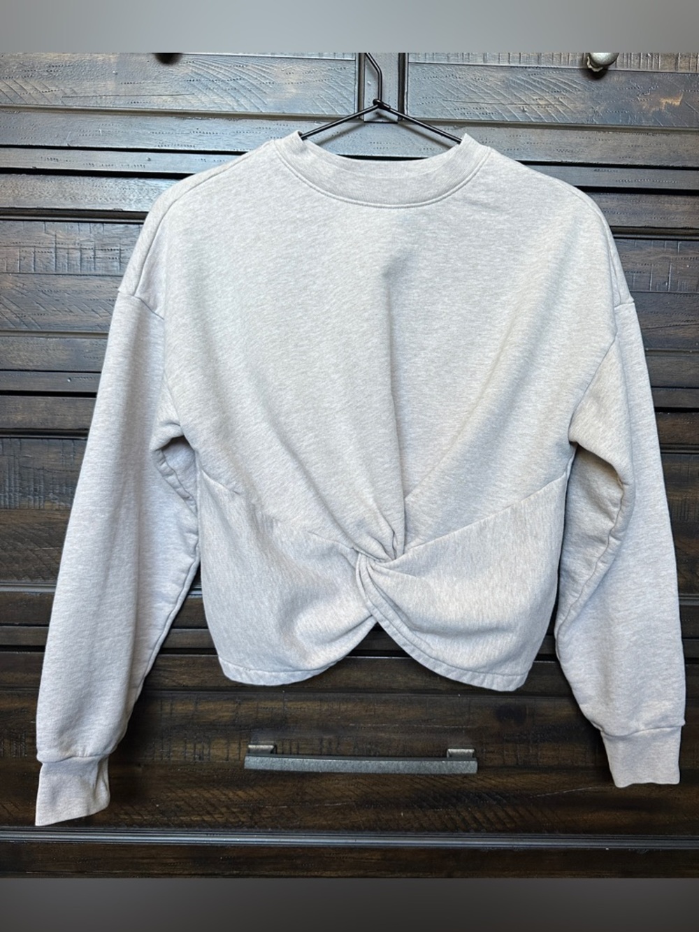 Frame Cropped Crewneck Sweatshirt Oatmeal Heater Size XS